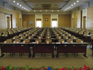 One The conference room before the presentation ....