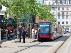 Translohr guided vehicle in Clermont-Ferrand, France